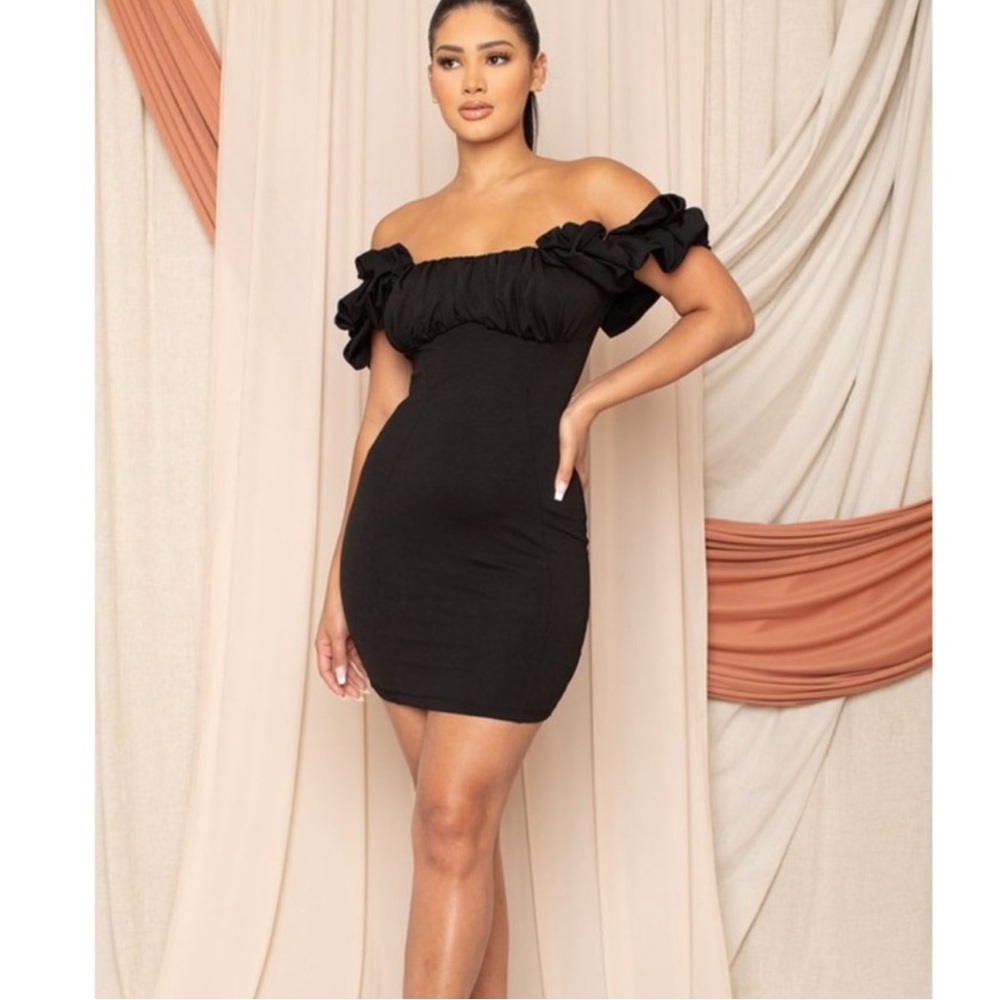Elegant Black Off-Shoulder Dress